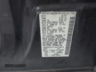 2007 Nissan Frontier SE z VIN 1N6AD07U77C441003, wystawiony jako IAAI lot #42264523 z przebiegiem 423 457 mil mil oraz . Historia ofert i sprzedaży dostępna na DreamBid. Obrazek 9.