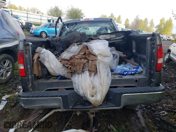 2005 Ford F-150 STX with VIN 1FTRX14W05NA02882, listed as a Copart auction lot 84502524 with 0 mi miles and Salvage Title. Bid and sale history available at carsss.com. Image 6.