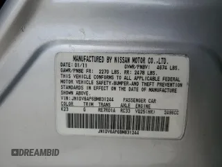 2011 Infiniti G25 Journey with VIN JN1DV6AP6BM831244, listed as a Copart auction lot 65629554 with Not Provided miles and Salvage Title. Bid and sale history available at carsss.com. Image 12.