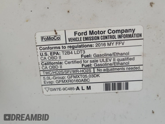 2016 Ford F-150 XLT with VIN 1FTFX1EF2GKD19438, listed as a IAAI auction lot 42610430 with 165,618 mi miles and . Bid and sale history available at DreamBid. Image 37.