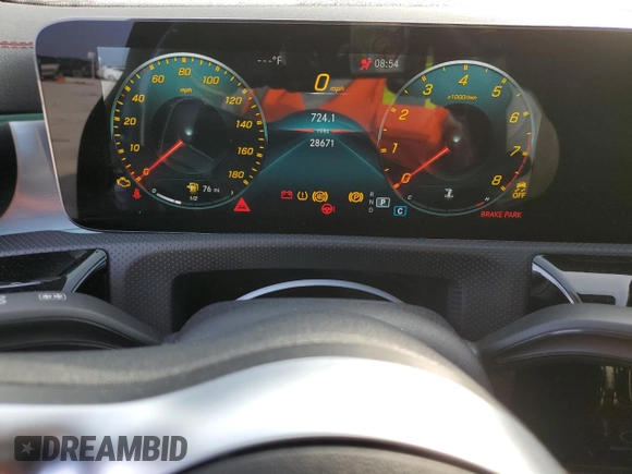 2022 Mercedes-Benz CLA 35 AMG with VIN W1K5J5BB2NN272578, listed as a Copart auction lot 42485465 with 28,671 mi miles and Salvage Title. Bid and sale history available at DreamBid. Image 9.