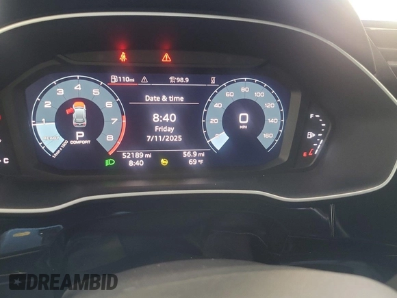 2023 Audi Q3 S line Premium with VIN WA1DECF34P1106228, listed as a IAAI auction lot 42734425 with 52,167 mi miles and . Bid and sale history available at DreamBid. Image 13.