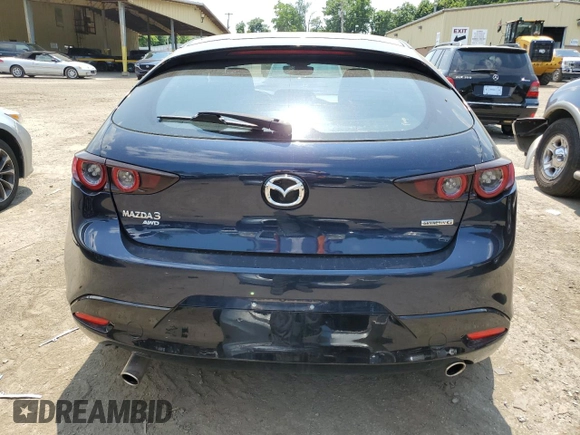 2021 Mazda Mazda3 Hatchback Preferred with VIN JM1BPBLL7M1344348, listed as a Copart auction lot 62594054 with 37,501 mi miles and Salvage Title. Bid and sale history available at carsss.com. Image 6.