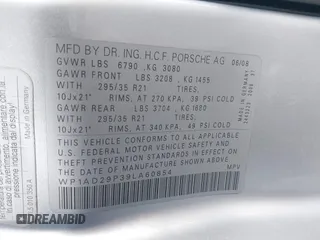 2009 Porsche Cayenne GTS with VIN WP1AD29P39LA60854, listed as a IAAI auction lot 42034711 with 116,015 mi miles and . Bid and sale history available at DreamBid. Image 9.