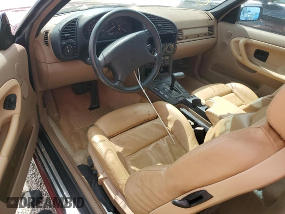 1995 BMW 3 Series 325iC with VIN WBABJ6324SJD43557, listed as a Copart auction lot 74568624 with 0 mi miles and Salvage Title. Bid and sale history available at carsss.com. Image 8.