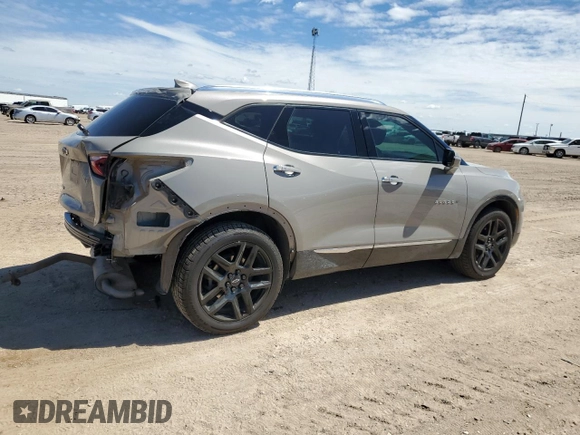 2022 Chevrolet Blazer Premier with VIN 3GNKBFRS9NS136225, listed as a Copart auction lot 69994144 with 37,371 mi miles and Salvage title. Bid and sale history available at DreamBid. Image 3.
