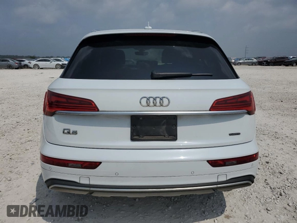 2021 Audi Q5 with VIN WA1AABFY3M2078576, listed as a Copart auction lot 55746134 with 56,350 mi miles and Clean title. Bid and sale history available at DreamBid. Image 6.