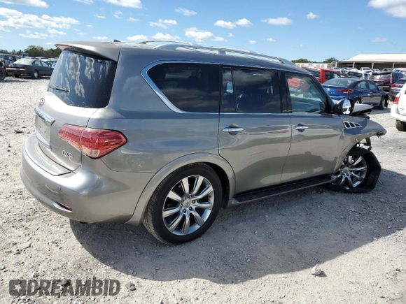 2012 Infiniti QX56 7-passenger with VIN JN8AZ2NE1C9021390, listed as a Copart auction lot 76475574 with 159,671 mi miles and Salvage Title. Bid and sale history available at carsss.com. Image 3.