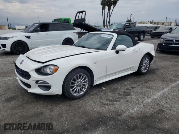 2017 FIAT 124 Spider Classica with VIN JC1NFAEKXH0126511, listed as a Copart auction lot 59601185 with Not provided miles and Salvage title. Bid and sale history available at DreamBid. Image 1.