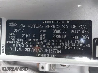 2018 Kia Forte LX with VIN 3KPFK4A74JE167784, listed as a IAAI auction lot 41969966 with 76,521 mi miles. Bid and sale history available at carsss.com. Image 9.