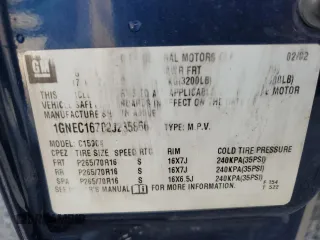 2002 Chevrolet Suburban LT with VIN 1GNEC16Z02J235866, listed as a Copart auction lot 60727825 with Not provided miles and Non repairable. Bid and sale history available at DreamBid. Image 14.