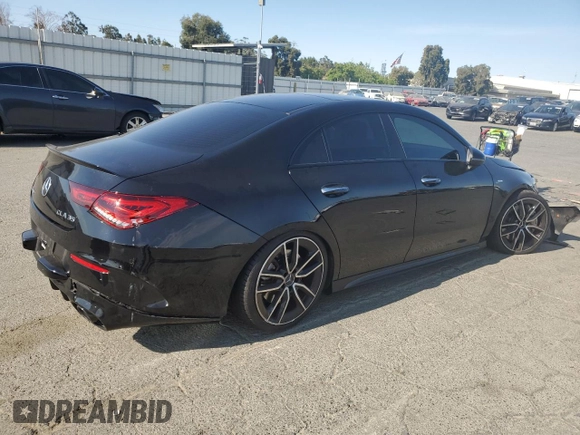 2021 Mercedes-Benz CLA with VIN W1K5J5BBXMN214717, listed as a Copart auction lot 66010264 with 45,742 mi miles and Salvage Title. Bid and sale history available at carsss.com. Image 3.