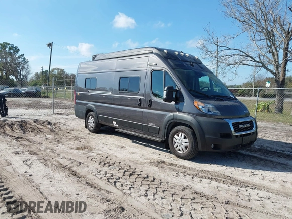 2022 Ram ProMaster Cargo with VIN 3C6MRVJGXNE140109, listed as a IAAI auction lot 41455196 with 7,079 mi miles and . Bid and sale history available at DreamBid. Image 1.