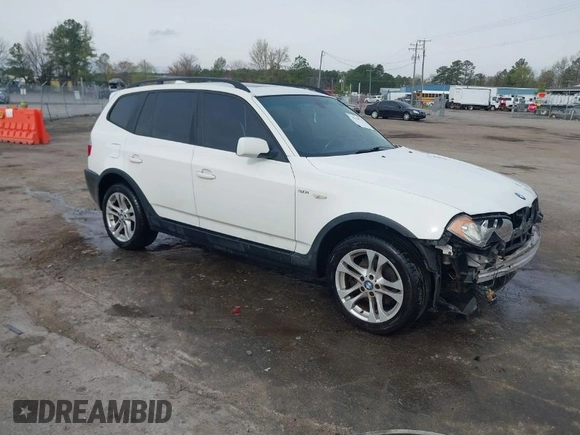 2005 BMW X3 3.0i with VIN WBXPA934X5WD13064, listed as a IAAI auction lot 41920713 with 283,592 mi miles. Bid and sale history available at carsss.com. Image 1.