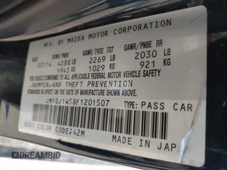 2015 Mazda 6 i Grand Touring with VIN JM1GJ1W58F1201507, listed as a IAAI auction lot 40916832 with 78,322 mi miles and . Bid and sale history available at DreamBid. Image 9.