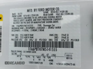 2021 Ford Mustang EcoBoost z VIN 1FA6P8TH7M5141555, wystawiony jako Copart lot #54016865 z przebiegiem 21 548 mil mil oraz Szkoda całkowita • Salvage title. Historia ofert i sprzedaży dostępna na DreamBid. Obrazek 12.
