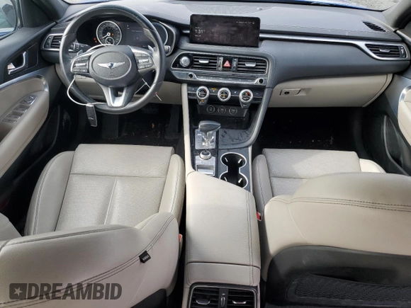 2022 Genesis G70 2.0T with VIN KMTG34TA9NU095855, listed as a Copart auction lot 86511574 with 65,619 mi miles and Salvage Title. Bid and sale history available at DreamBid. Image 8.