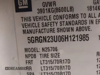 2006 Hummer H2 with VIN 5GRGN23U06H121985, listed as a IAAI auction lot 41336620 with 171,647 mi miles. Bid and sale history available at carsss.com. Image 9.