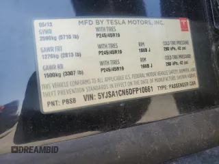 2013 Tesla Model S with VIN 5YJSA1CN6DFP10661, listed as a Copart auction lot 53832675 with 150,500 mi miles and Salvage Title. Bid and sale history available at carsss.com. Image 12.
