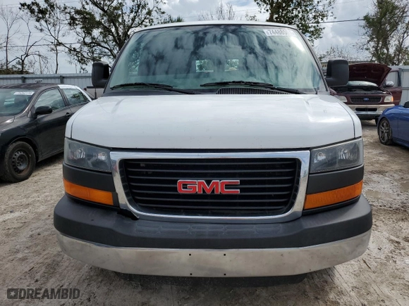 2015 GMC Savana Cargo Van with VIN 1GTW7FCF1F1906993, listed as a Copart auction lot 74488504 with 163,150 mi miles and Salvage Title. Bid and sale history available at carsss.com. Image 5.