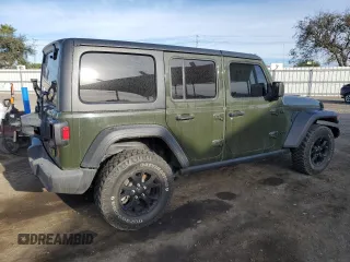 2021 Jeep Wrangler Unlimited Willys with VIN 1C4HJXDM0MW655574, listed as a Copart auction lot 82288524 with 34,986 mi miles and Salvage title. Bid and sale history available at DreamBid. Image 3.