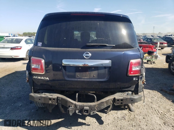 2017 Nissan Armada SV with VIN JN8AY2ND3H9002700, listed as a Copart auction lot 49588585 with 113,852 mi miles and Salvage Title. Bid and sale history available at carsss.com. Image 6.