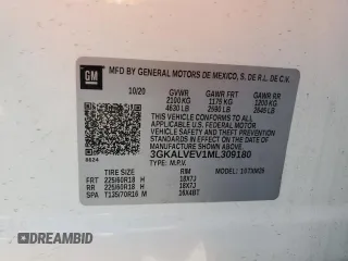 2021 GMC Terrain SLT z VIN 3GKALVEV1ML309180, wystawiony jako Copart lot #54563865 z przebiegiem 91 508 mil mil oraz Szkoda całkowita • Salvage title. Historia ofert i sprzedaży dostępna na DreamBid. Obrazek 12.