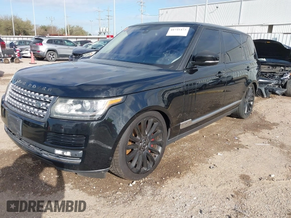 2016 Land Rover Range Rover Supercharged with VIN SALGS3EF0GA262914, listed as a IAAI auction lot 41741473 with 106,853 mi miles. Bid and sale history available at carsss.com. Image 2.