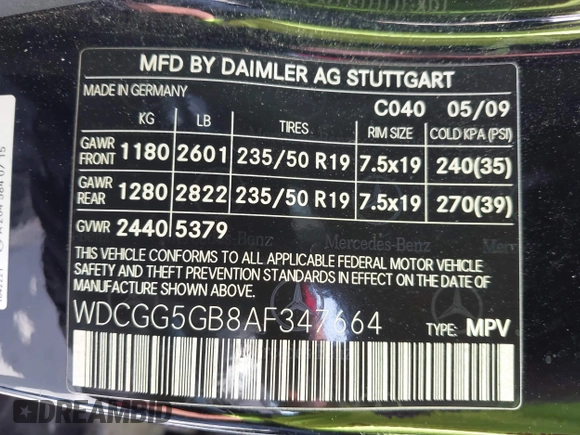 2010 Mercedes-Benz GLK 350 with VIN WDCGG5GB8AF347664, listed as a IAAI auction lot 42043842 with 136,823 mi miles and . Bid and sale history available at DreamBid. Image 9.