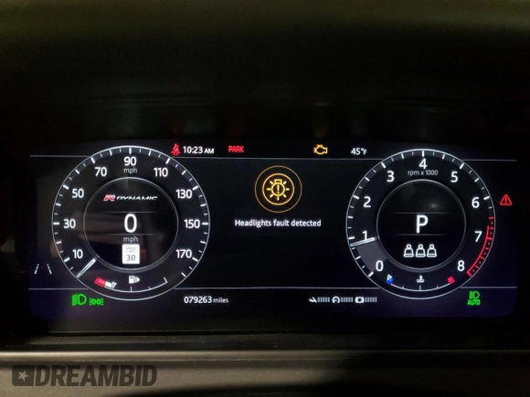 2019 Land Rover Range Rover Velar R-Dynamic SE with VIN SALYL2FV9KA234152, listed as a Copart auction lot 47544225 with 79,263 mi miles and Salvage title. Bid and sale history available at DreamBid. Image 9.