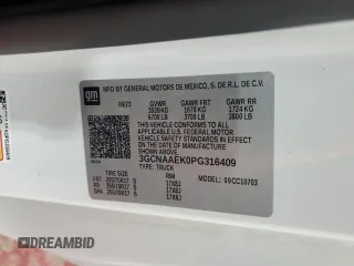 2023 Chevrolet Silverado 1500 Work Truck with VIN 3GCNAAEK0PG316409, listed as a Copart auction lot 53733375 with 112,073 mi miles and Clean Title. Bid and sale history available at carsss.com. Image 12.