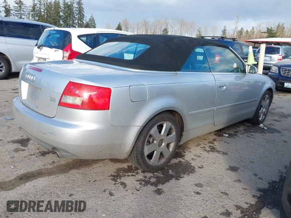 2005 Audi A4 3.0L with VIN WAUDT48H55K006377, listed as a IAAI auction lot 41535047 with 145,577 mi miles. Bid and sale history available at carsss.com. Image 4.
