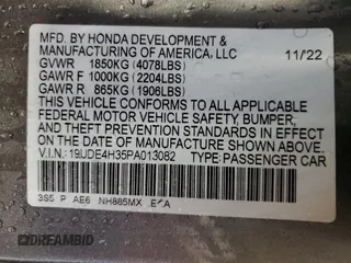 2023 Acura Integra w/A-Spec Package z VIN 19UDE4H35PA013082, wystawiony jako Copart lot #55945095 z przebiegiem 29 513 mil mil oraz Szkoda całkowita • Salvage title. Historia ofert i sprzedaży dostępna na DreamBid. Obrazek 12.