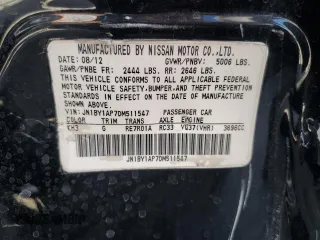 2013 Infiniti M37 with VIN JN1BY1AP7DM511547, listed as a Copart auction lot 52928405 with 116,278 mi miles and Salvage Title. Bid and sale history available at carsss.com. Image 12.