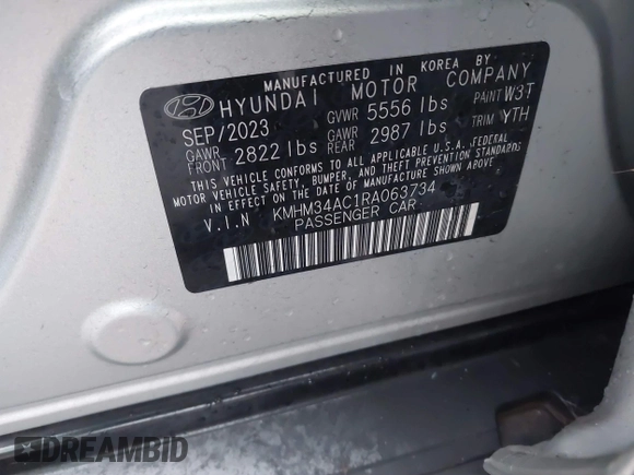 2024 Hyundai Ioniq 6 SEL z VIN KMHM34AC1RA063734, wystawiony jako IAAI lot #41222335 z przebiegiem 3 389 mil mil oraz . Historia ofert i sprzedaży dostępna na DreamBid. Obrazek 9.