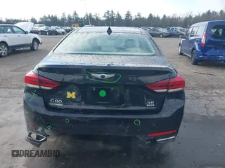 2018 Genesis G80 3.8L with VIN KMHGN4JE0JU246022, listed as a IAAI auction lot 41855219 with 106,277 mi miles. Bid and sale history available at carsss.com. Image 16.