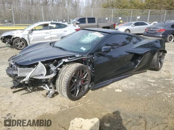 2024 Chevrolet Corvette 1LZ with VIN 1G1YD2D31R5610151, listed as a Copart auction lot 45017255 with 765 mi miles and Salvage Title. Bid and sale history available at DreamBid. Image 1.
