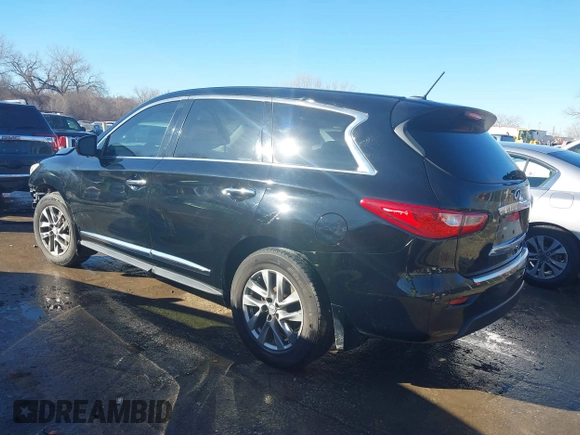 2013 Infiniti JX35 with VIN 5N1AL0MM7DC307092, listed as a IAAI auction lot 41625062 with 162,553 mi miles. Bid and sale history available at carsss.com. Image 3.