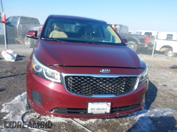 2015 Kia Sedona LX with VIN KNDMB5C14F6059569, listed as a IAAI auction lot 41564739 with 167,275 mi miles. Bid and sale history available at carsss.com. Image 12.