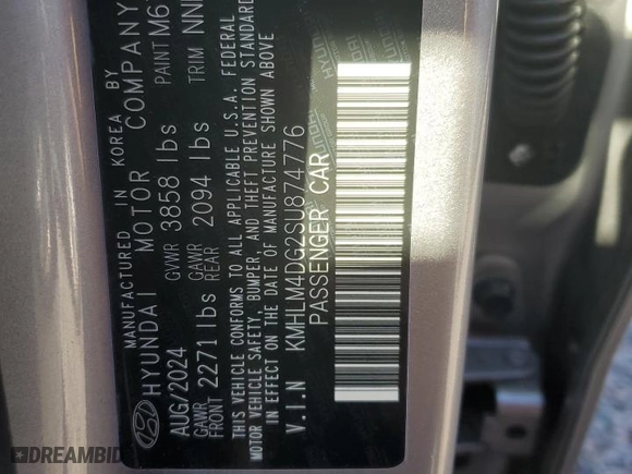 2025 Hyundai Elantra SEL Sport with VIN KMHLM4DG2SU874776, listed as a Copart auction lot 47321865 with 5,863 mi miles and Salvage Title. Bid and sale history available at carsss.com. Image 12.