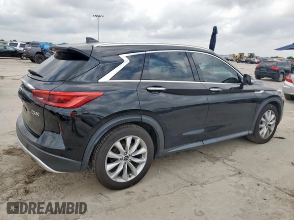 2019 Infiniti QX50 Essential with VIN 3PCAJ5M34KF124523, listed as a Copart auction lot 59371505 with 59,457 mi miles and Salvage title. Bid and sale history available at DreamBid. Image 3.