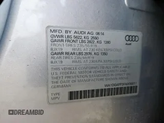 2015 Audi Q5 Premium Plus with VIN WA1DGAFP3FA008811, listed as a Copart auction lot 57514175 with Not provided miles and Salvage title. Bid and sale history available at DreamBid. Image 14.