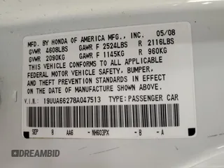 2008 Acura TL with VIN 19UUA66278A047513, listed as a Copart auction lot 52823445 with 240,533 mi miles and Salvage Title. Bid and sale history available at carsss.com. Image 12.