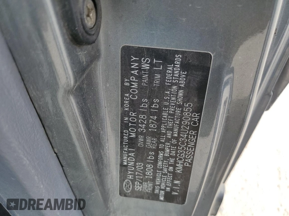 2004 Hyundai Accent GL with VIN KMHCG35C34U290855, listed as a Copart auction lot 70719664 with 176,210 mi miles and Salvage Title. Bid and sale history available at carsss.com. Image 12.