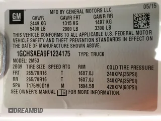 2015 Chevrolet Colorado 2WD Base with VIN 1GCHSAEA9F1234175, listed as a Copart auction lot 55464275 with 145,992 mi miles and Clean Title. Bid and sale history available at carsss.com. Image 12.