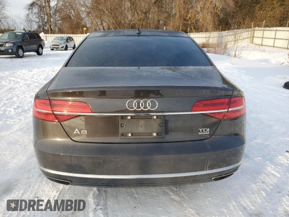 2016 Audi A8 with VIN WAUJRAFD5GN007742, listed as a Copart auction lot 44698375 with 110,830 mi miles and Salvage title. Bid and sale history available at DreamBid. Image 6.
