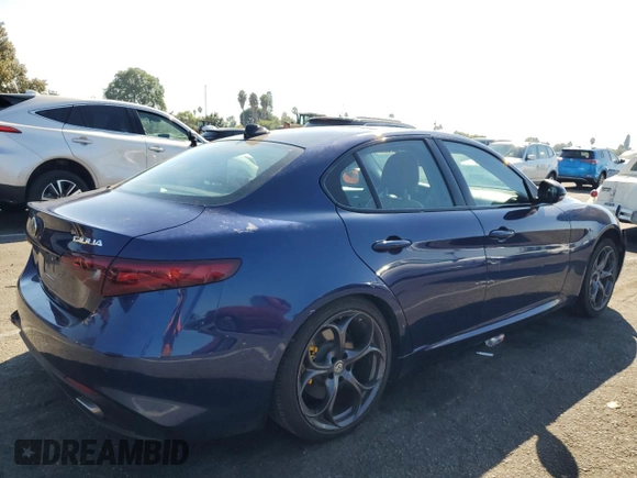 2019 Alfa Romeo Giulia Ti Sport with VIN ZARFANBN8K7612203, listed as a Copart auction lot 72585364 with 59,809 mi miles and Salvage Title. Bid and sale history available at carsss.com. Image 3.