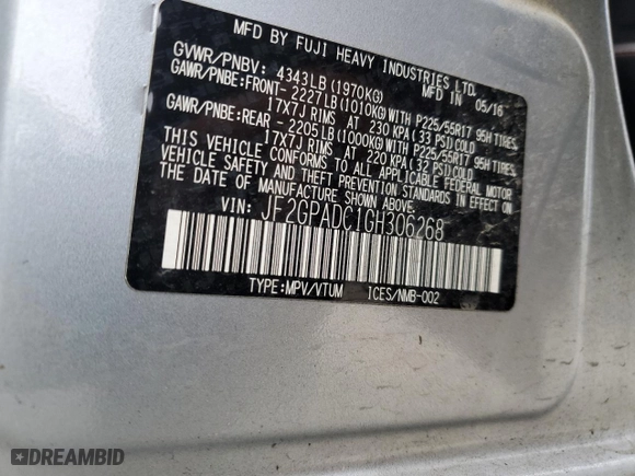 2016 Subaru Crosstrek Premium with VIN JF2GPADC1GH306268, listed as a Copart auction lot 50840295 with 27,615 mi miles and Salvage Title. Bid and sale history available at carsss.com. Image 13.