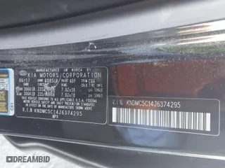 2018 Kia Sedona EX with VIN KNDMC5C14J6374295, listed as a IAAI auction lot 41357027 with 63,632 mi miles. Bid and sale history available at carsss.com. Image 9.