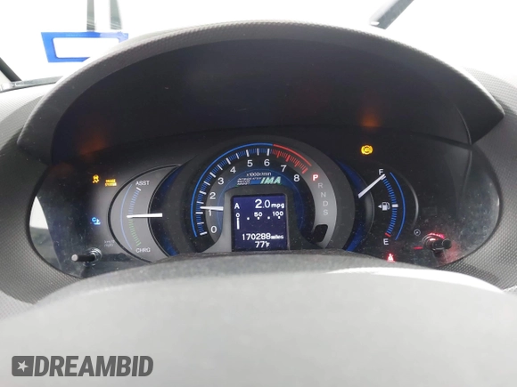 2012 Honda Insight EX with VIN JHMZE2H79CS004299, listed as a IAAI auction lot 42296207 with 170,288 mi miles and . Bid and sale history available at DreamBid. Image 7.